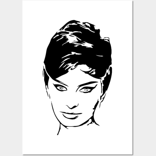 Sophia Loren Stencil Artwork Wall Art by MarkRame